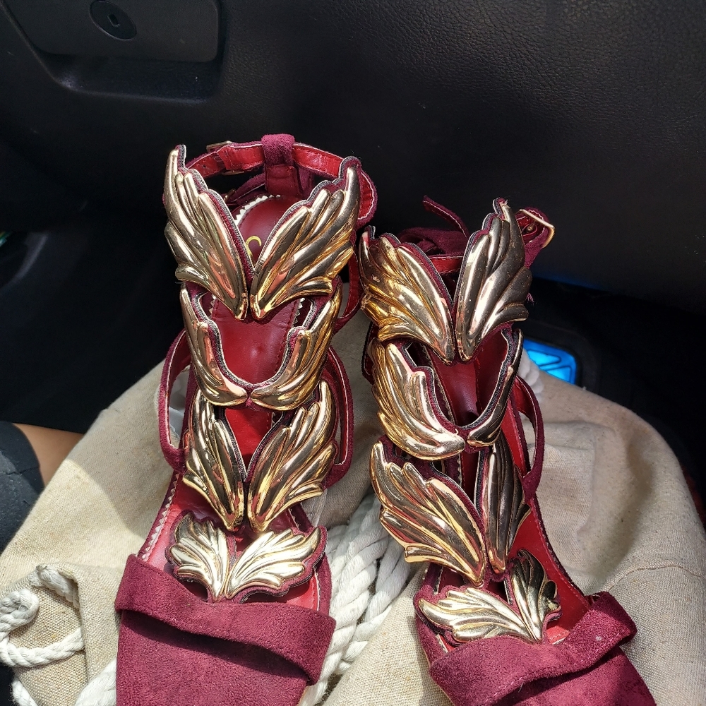 Gold Angel Wings mixed with beautiful Ruby red